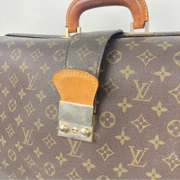 LOUIS VUITTON Monogram Serviette Fermoir Business Bag, Dr’s Briefcase Vintage - Picture 15 of 16